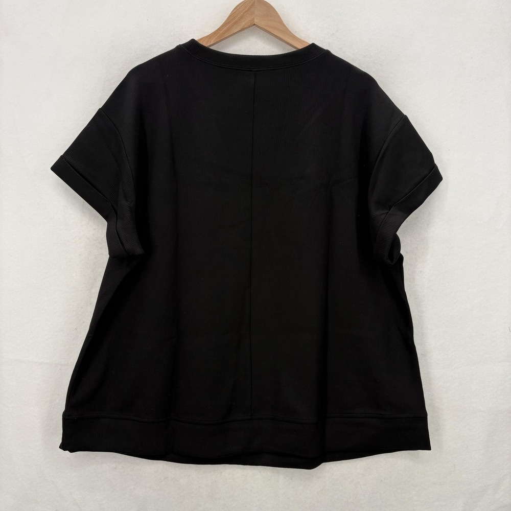 LIVI For Lane Bryant Shirt Womens 18/20 Black Plus Size Knit Tee Casual Pullover - Picture 12 of 13